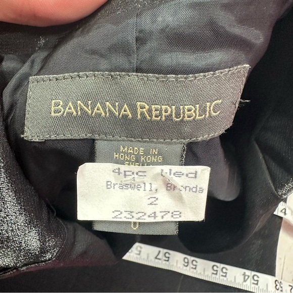 Banana Republic Black shimmer formal Blazer jacket top sz 0 tailored glam - Picture 6 of 8